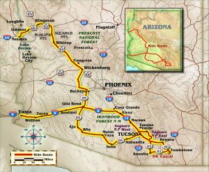 Arizona Motorcycle Route map