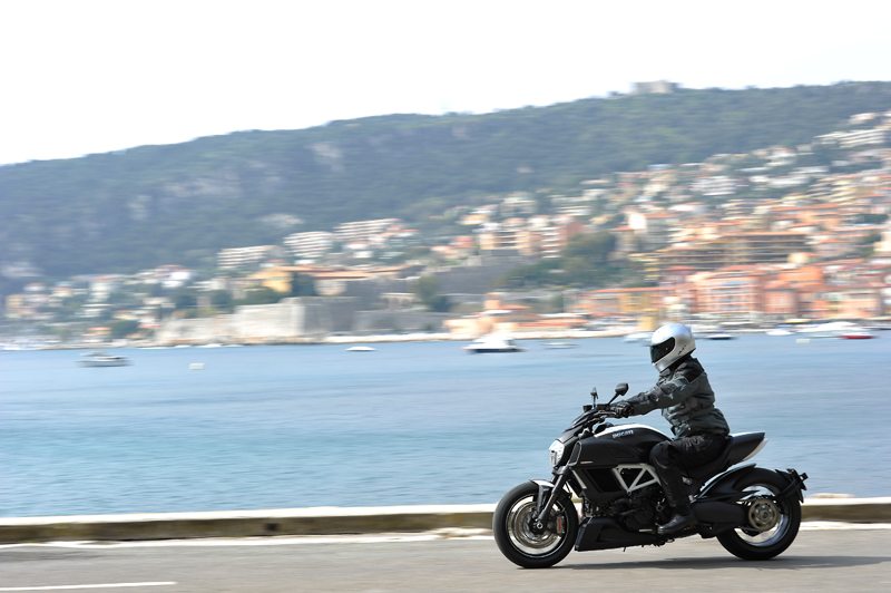 Cruising around the Mediterranean Sea on the 2015 Ducati Diavel Carbon.