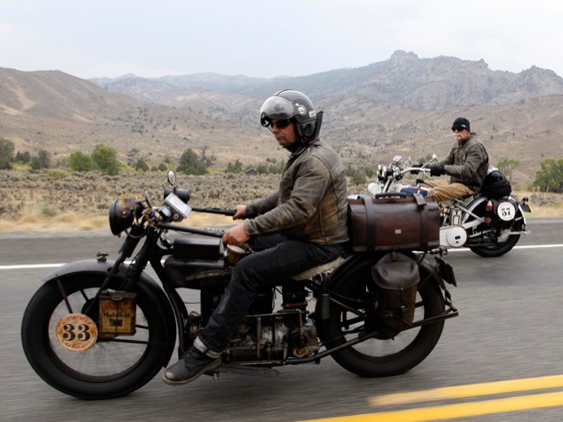 Two intrepid riders during the 2012 Motorcycle Cannonball Run.