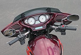 Six speakers and 100 watts of power are packed into the color-matched fairing.