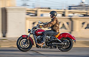 2015 Indian Scout in red.