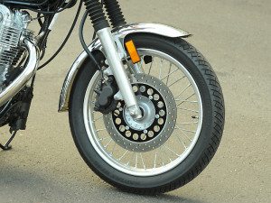 Fender is chrome, fork has gaiters, brakes aren't very strong--not much has changed since the '70s.