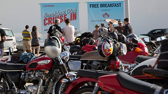 Nothing beats a free breakfast with fast cars and fast bikes.