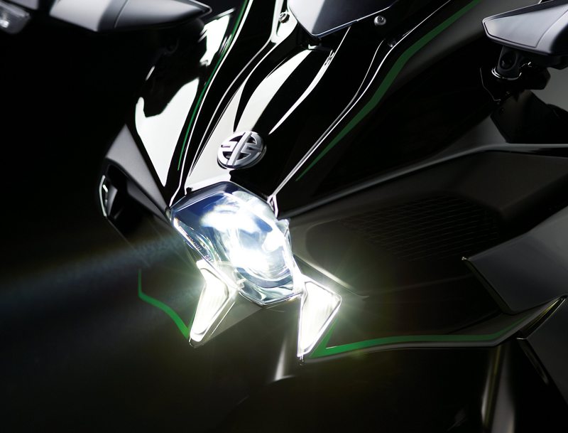 LEDs are used for nearly all of the lighting on the Ninja H2.