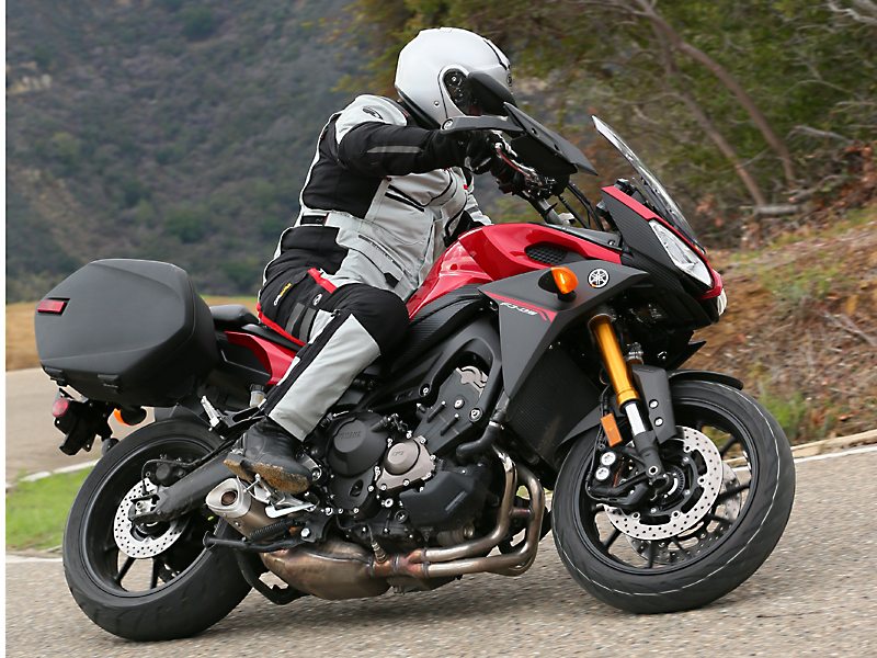 The Yamaha FJ-09 offers road comfort and suspension compliance similar to larger adventure tourers but is much more nimble.