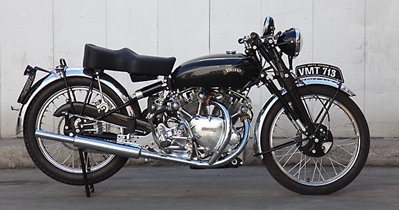 This 1950 Vincent Series C “White” Shadow sold for a record $224,250 at Bonhams' Las Vegas Motorcycle Auction.