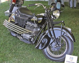 This beautiful 1941 Indian Four and other Indians were on display at the AMA Hall of Fame Tent.