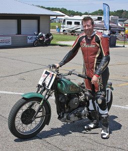 Indian Motorcycle Product Director Gary Gray raced a 1936 Sport Scout in the vintage tank shift class.