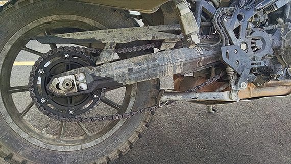 The rain, grime and calcium chloride of the Dalton Highway chewed up her BMW’s chain in short order, forcing her to get an unscheduled replacement. 