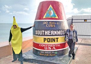 After an early scare, Johnston began eating bananas daily (banana chips in Alaska) to keep her potassium levels steady. So Mills arranged to have a man in a banana suit meet her at the finish line in Key West. 