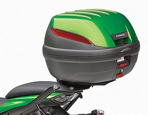 Givi-made KQR hard top case holds a full-face helmet but is not compatible with the saddlebags