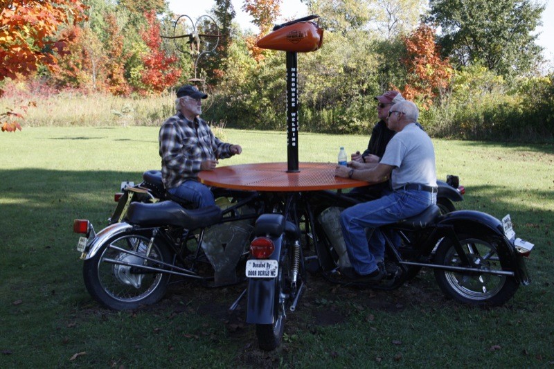 Cool sculptures and benches make for a fun time at the Wisconsin Motorcycle Memorial (www.wimotorcyclememorial.org)