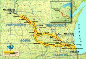 Map of the route taken by Bill Tipton/Compartmaps.com