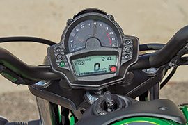 The compact instrument cluster gives loads of  important info to the rider.