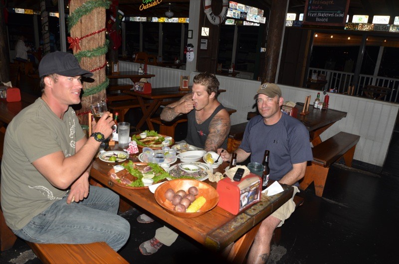 Half Shell Raw Bar will cook your catch, as it did for these guys from Myrtle Beach