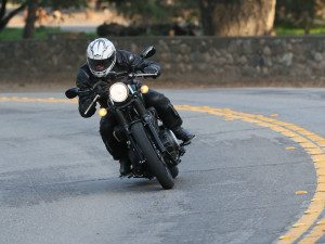 The C-Spec's sporty riding position allows riders to assume the café racer position.