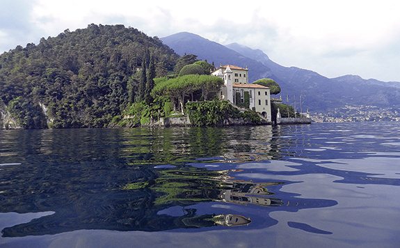  While crossing Lago di Como by kayak, we saw the classic Villa del Balbianello.