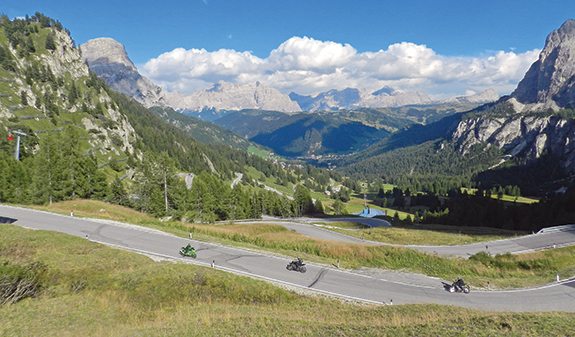  I’m not the only one who knows that the Dolomites are a motorcycling paradise. 