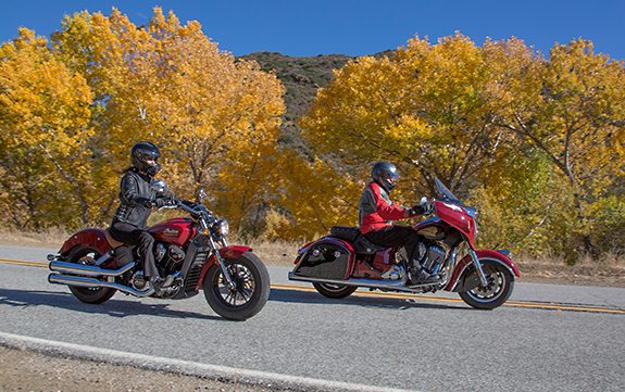 Having an option to borrow a pair of new Indians for some test riding, Leah and I rode up the legendary State Route 33 north of Oaji, California, as the fall colors added to the spectacular riding and scenery.