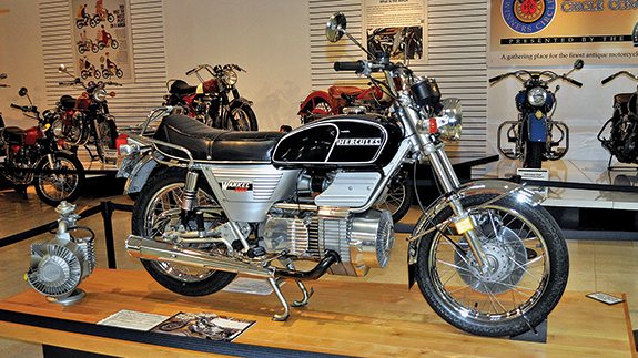Ron Schavrien’s Hercules W2000 is now on display in the Winner’s Circle Concours at the Motorcyclepedia Museum in Newburgh, New York.