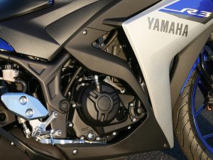 The Yamaha YZF-R3 is powered by a 321cc parallel twin.