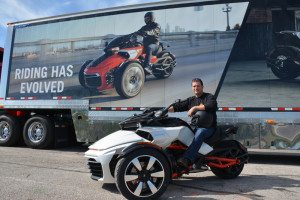 Brahm Wilson on his 2015 Can-Am Spyder F3.