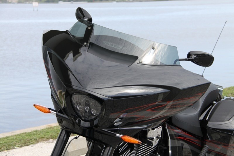An abbreviated windscreen sits atop the X-1 shark-nose fairing and provides just enough protection from wind buffeting