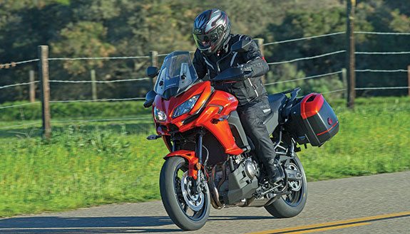Gone is the oddball styling of the previous Versys, replaced by a sleek, cat-eyed aesthetic similar to that of Kawasaki’s Ninja sportbikes. The smooth, powerful Versys 1000 is the most comfortable bike in this comparison, but it also throws off some engine heat.