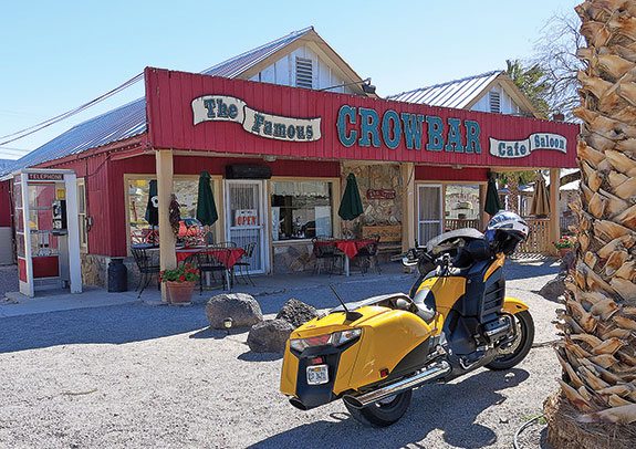 The Crowbar Café, southeast of Death Valley in Shoshone, is the (only) place to eat in town, providing good food from $8 burgers to $20 steaks.