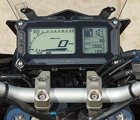 We like the dual-panel digital display, but not the uneven segments on the fuel gauge bar graph.