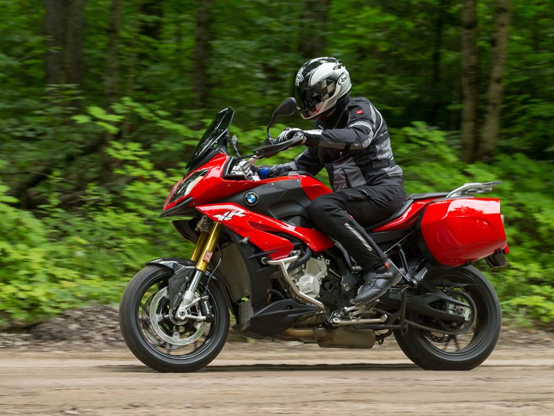 Hard-packed dirt roads are all part of the fun on the S 1000 XR.