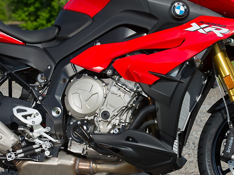The XR's liquid-cooled, 999cc in-line four, unchanged from the S 1000 R, is tuned for a broad spread of torque.