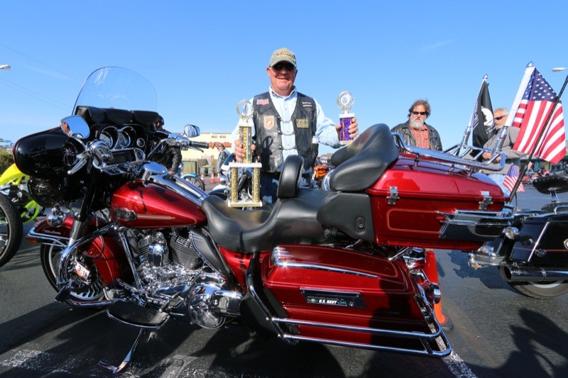 Lee Seymour was over the moon at winning both the People’s Choice and Touring class at the Nags Head H-D bike show on Friday