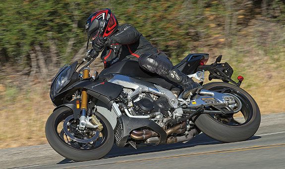 The Aprilia Tuono feels the closest to an actual race bike—the most committed riding position, the firmest suspension and the most brilliant at speed. Go ahead, bend it like Biaggi.