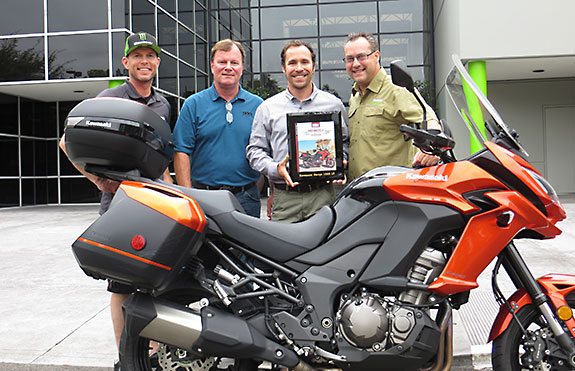 Rider Maagzine's 2015 Motorcycle of the Year is presented to Kawasaki for the Versys 1000 LT.