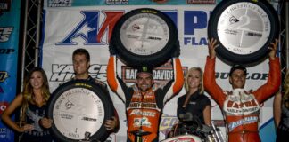 (L.–r.) Briar Bauman (third place), Jared Mees (first place), Kenny Coolbeth Jr. (second place)