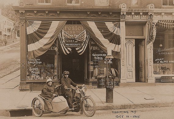 October 11, 1915. Effie and Avis pose before the W. & V. Beecroft hardware store in Ossining, New York, just before their triumphant return to Brooklyn. Everett, the photographer, had driven out to this hamlet by the Hudson that morning to meet his kin after a five-month separation. 