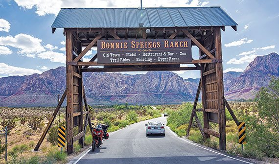 Bonnie Springs Ranch is on rural Blue Diamond Road; a true throwback landmark to the Old West, but complete with restaurant and petting zoo.