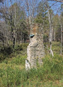 This chimney is all that remains of a 19th century home in Egypt Valley along County Road 33.