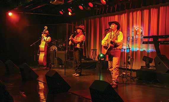 Live groups perform at the Rock Box in Fredericksburg. These three brothers entertained us with a selection of cowboy songs.