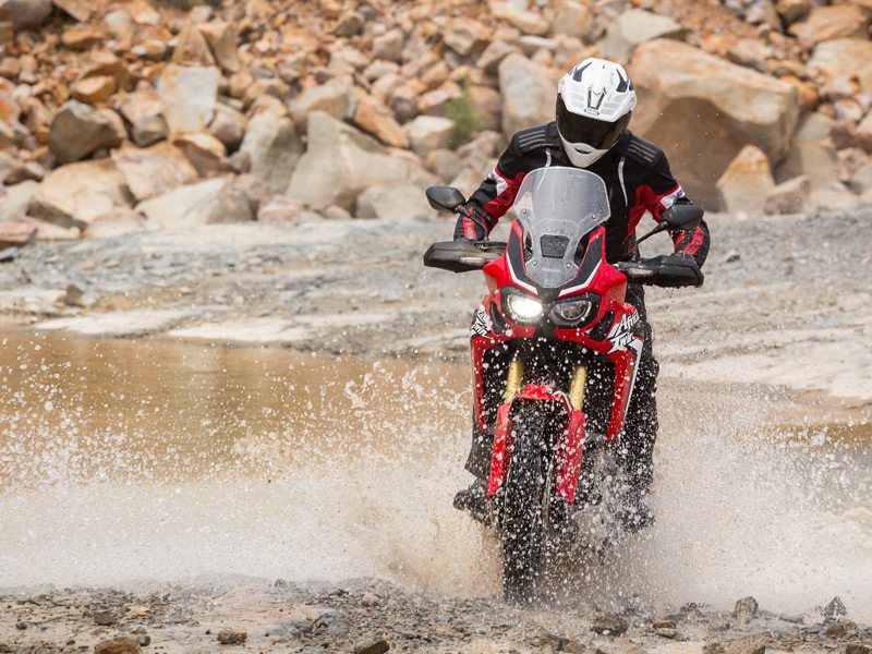 Extra-long suspension travel and nearly 10 inches of ground clearance help the Honda CRF1000L go where many bikes can’t.