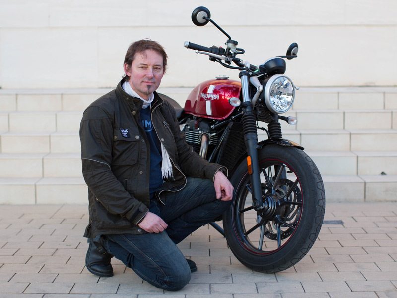 Stuart Wood, Triumph's head of engineering, with the new 2016 Street Twin.
