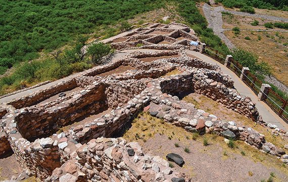 Tuzigoot National Monument has the remains of a large pueblo village built between 1000 and 1400. Originally two stories high, it had 87 rooms.