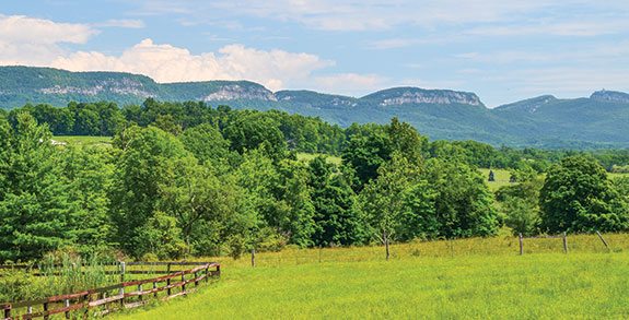 Views of the Shawangunk Mountains along State Route 7.