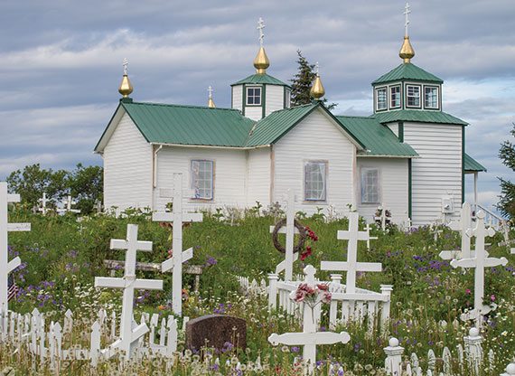 Russian influence in Alaska is represented by this Orthodox church on the Kenai Peninsula.