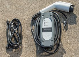 The Zero’s recharging cord (left) is much smaller and lighter than the Victory’s.