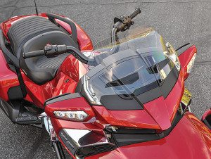 New upper console/fairing includes integrated mirrors, a glovebox and medium windscreen.