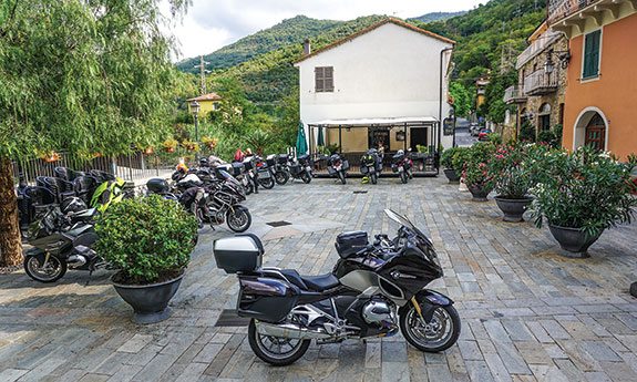 Convenient courtyard parking in the medieval village of Zuccarello.