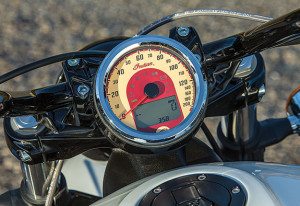 Rider can toggle through several screens on single gauge. 
