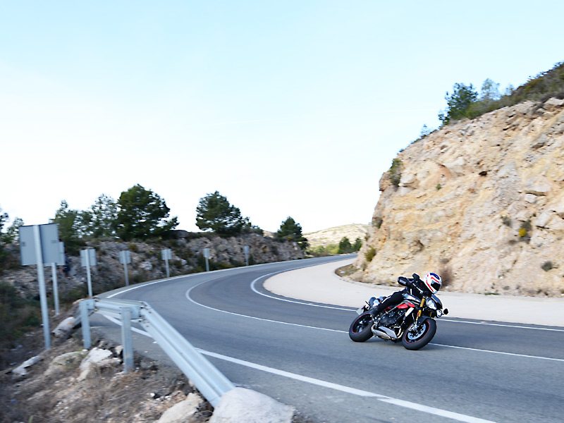 The new Triumph Speed Triple R powers out of corners with hellacious grunt.